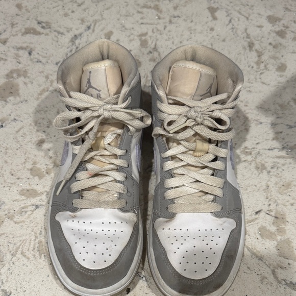 Jordan Women's Gray and Cream High-Top Sneakers - Picture 5 of 7